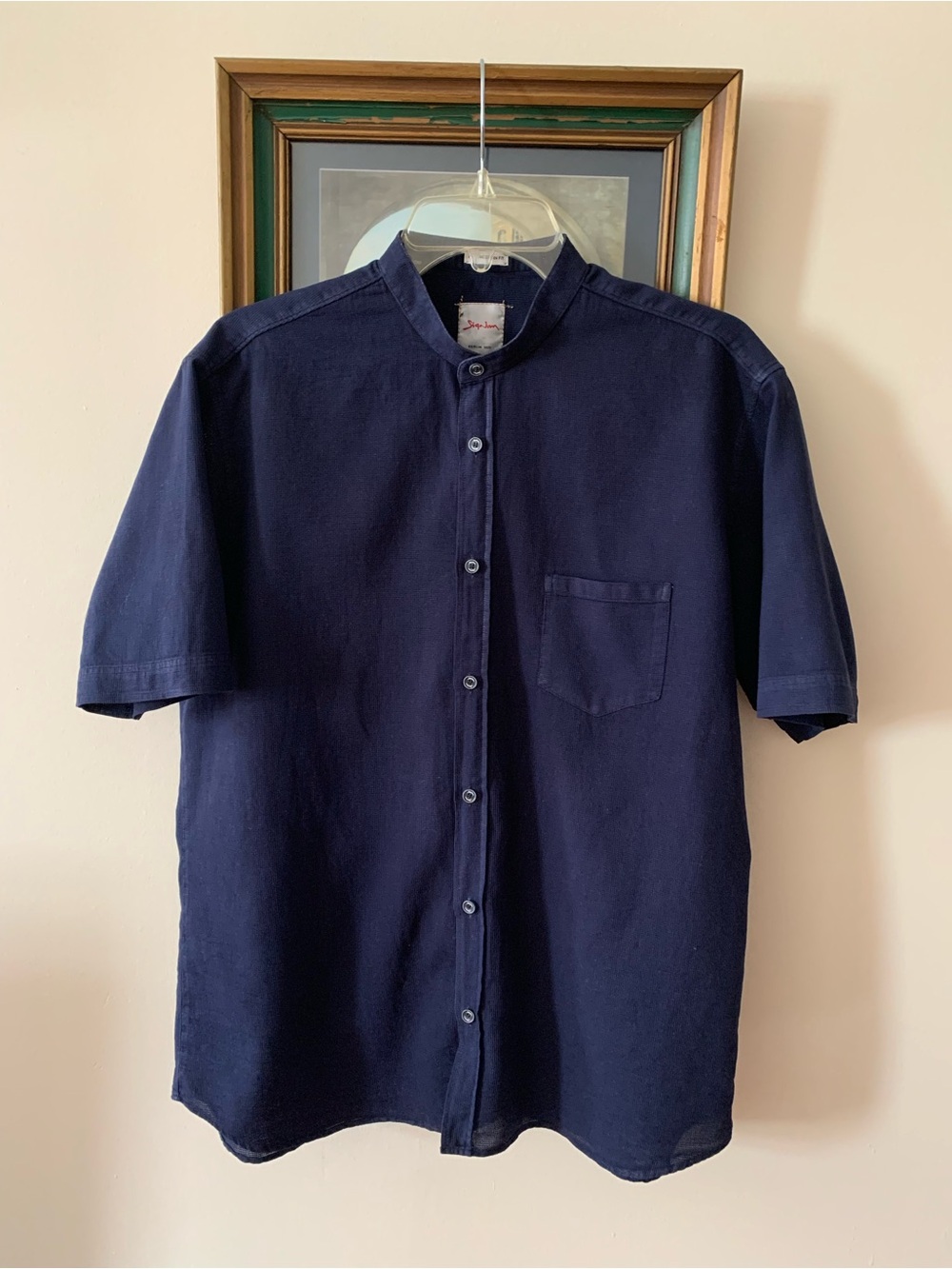 Signum Men's Navy Short-Sleeve Button-Up Shirt Germany